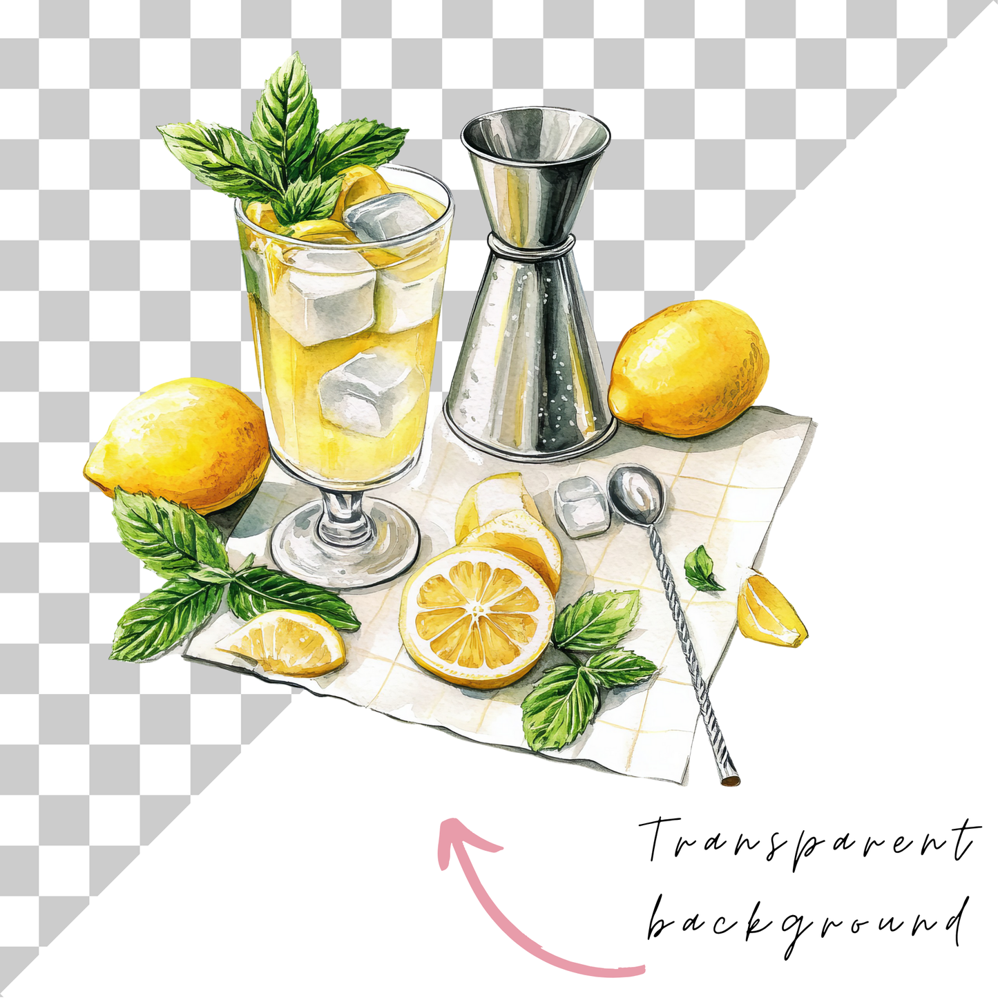 a drawing of a glass of lemonade and a pitcher of lemonade