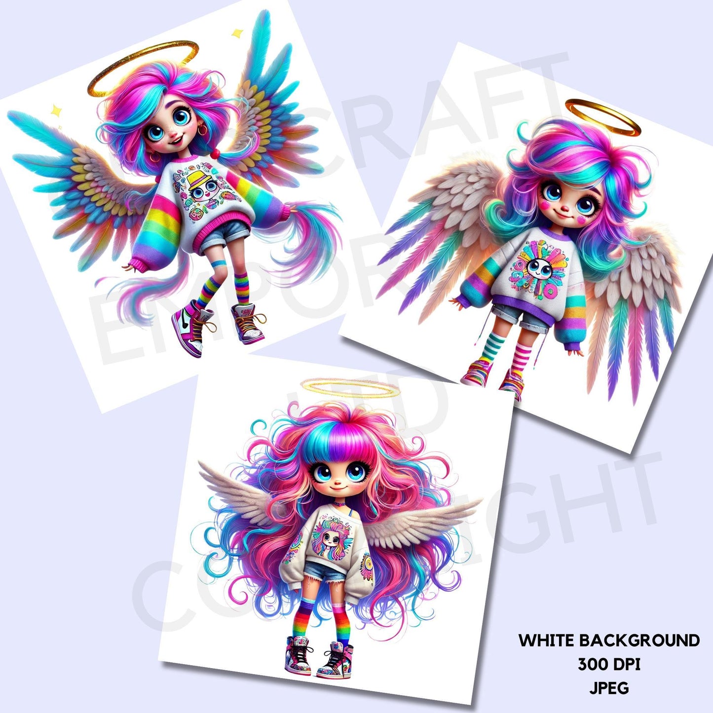 15 Quirky Girl Angel Clipart