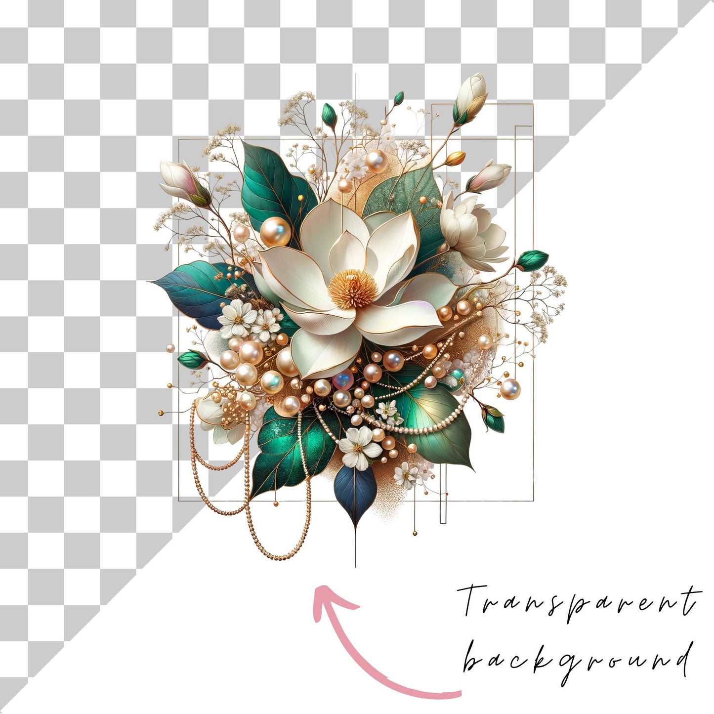 Gold Magnolia Floral clipart