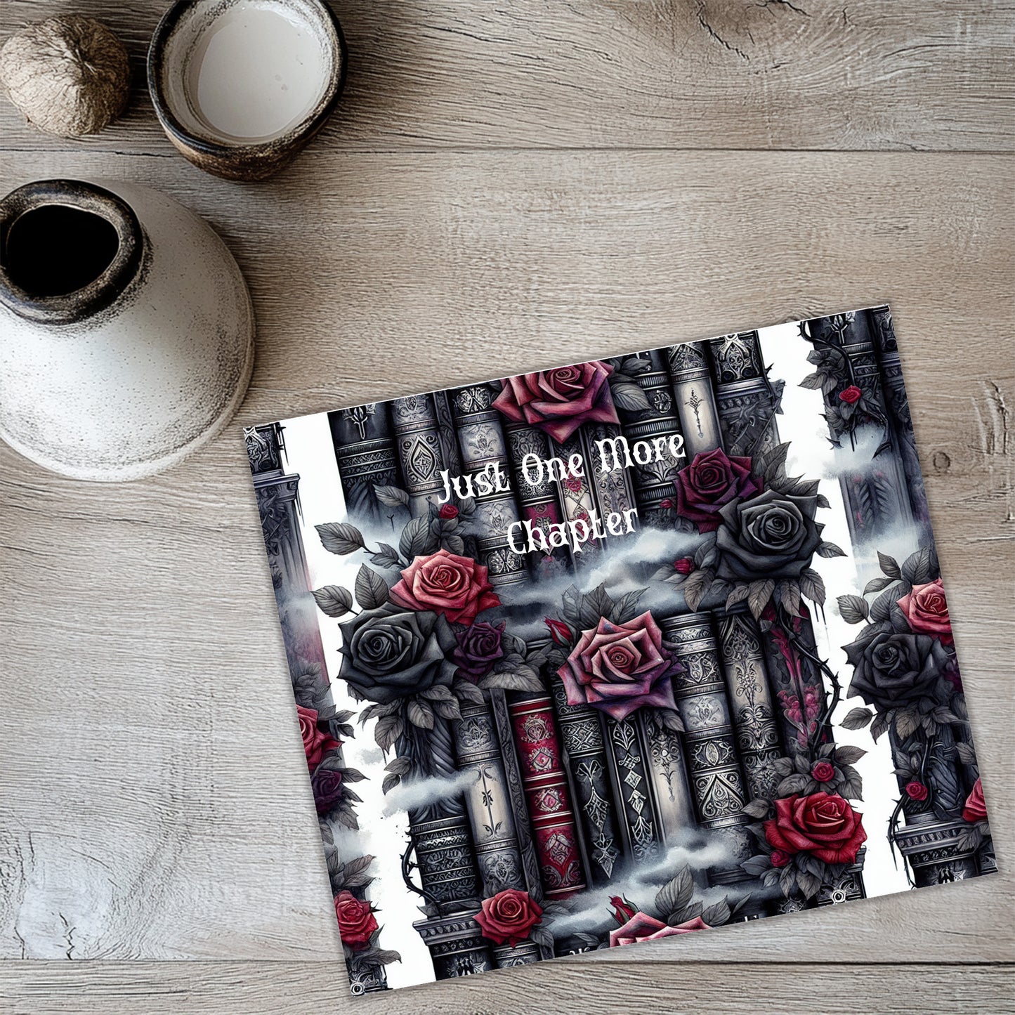 a picture of a book with roses on it