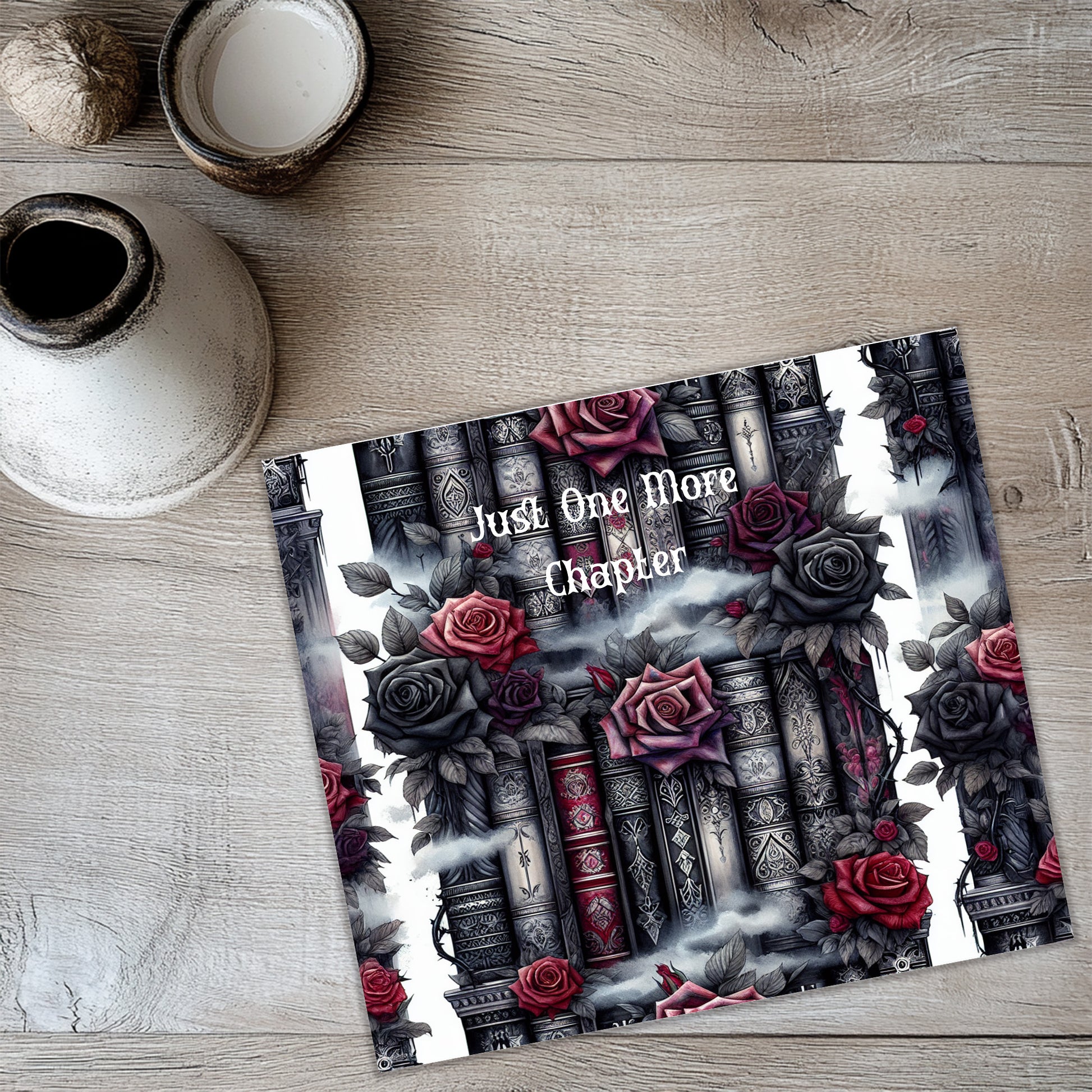 a picture of a book with roses on it