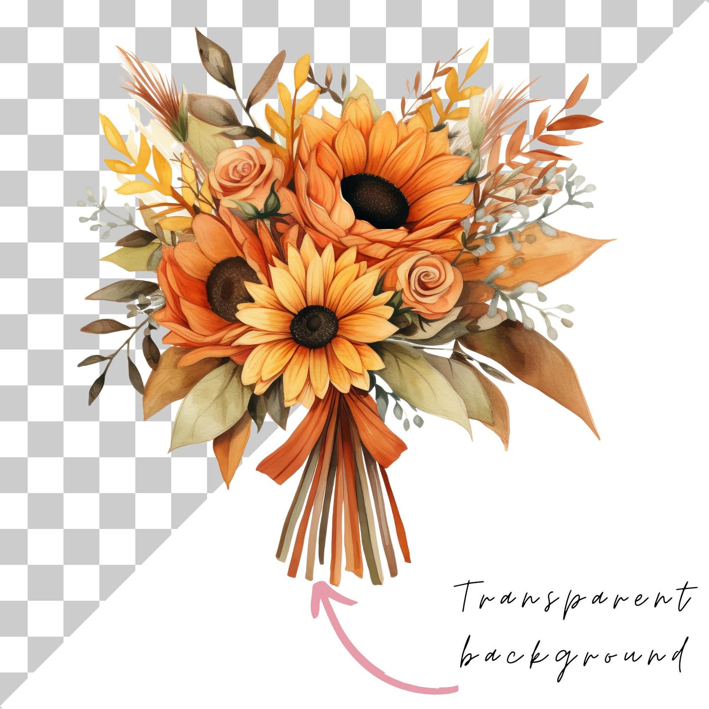 Clipart floral de terracota