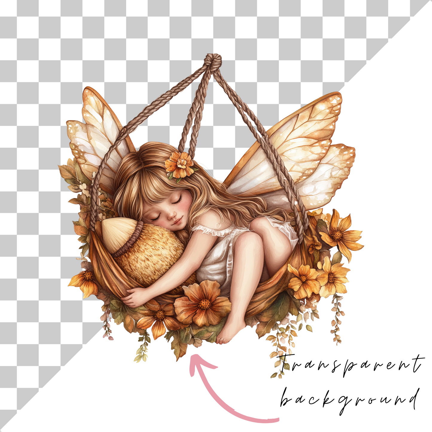 Fall Fairy Clipart PNG – Whimsical Autumn Fairies, Forest Elements & Magic Fairy Garden