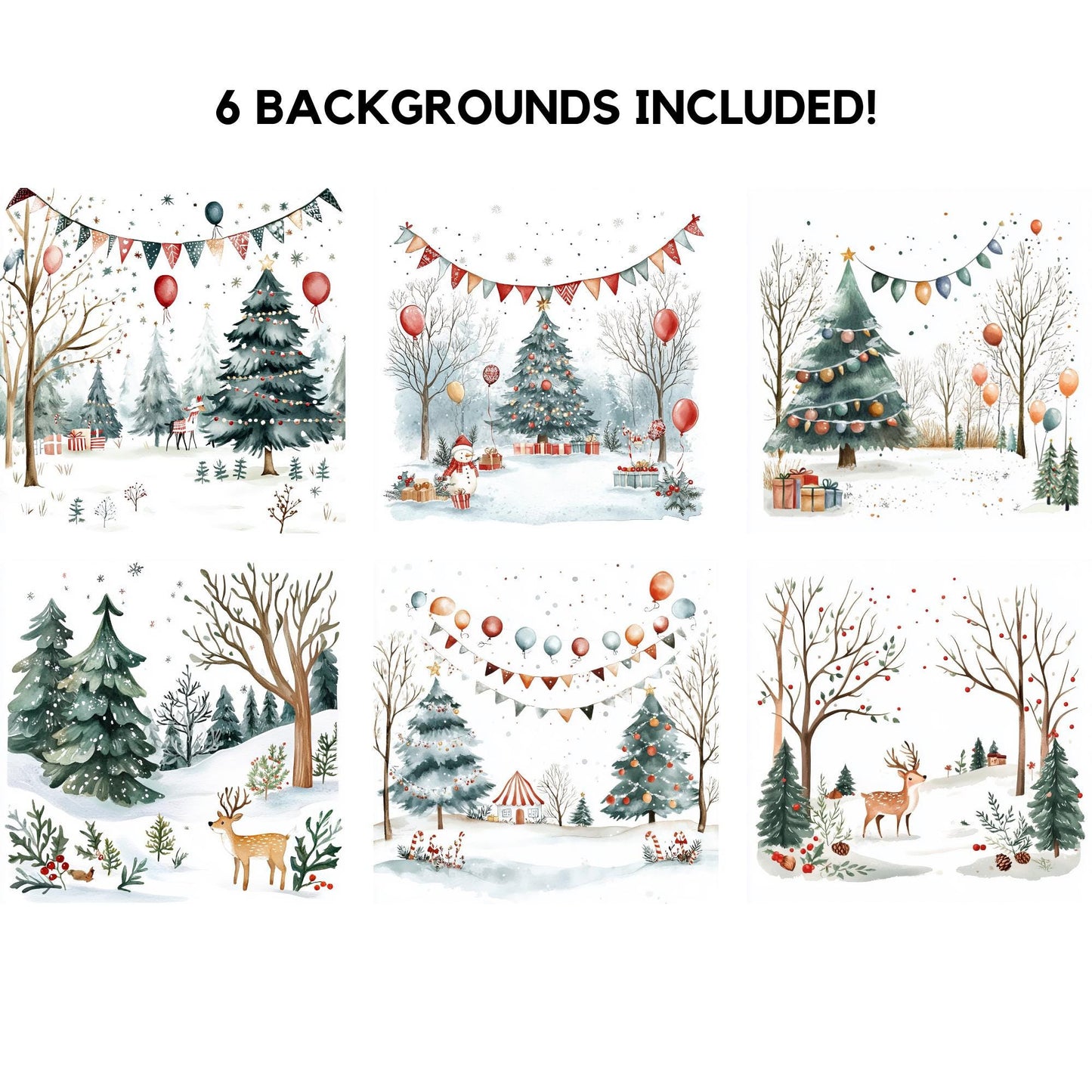 Christmas Woodland Animals Clipart