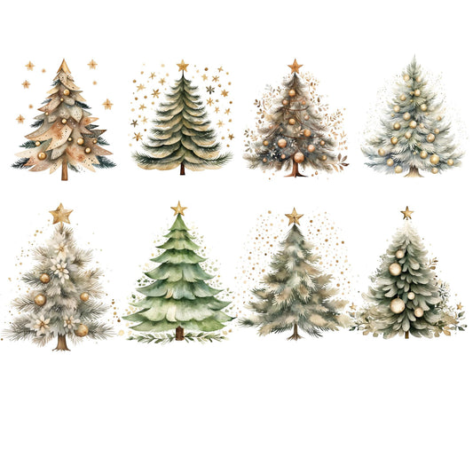 Watercolor Cosy Boho Christmas Clipart