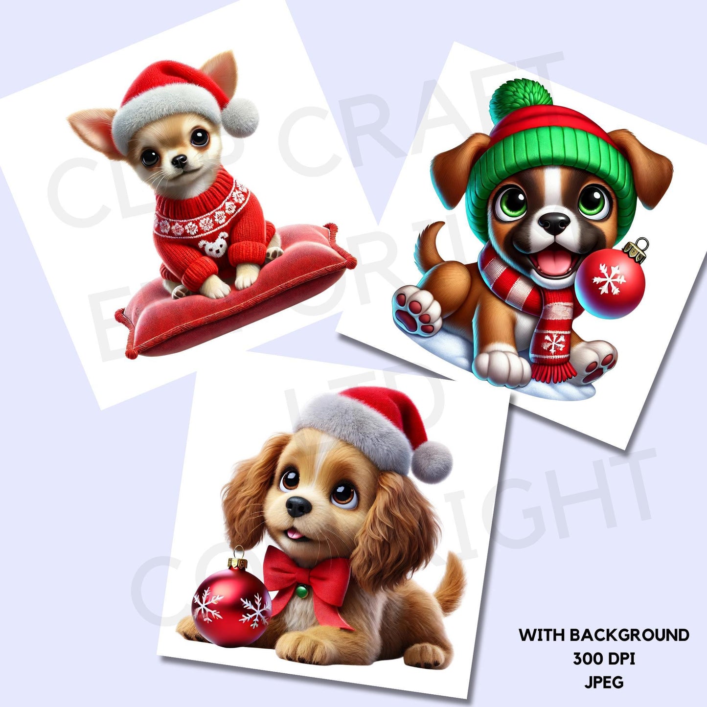 15 Quirky Christmas Dogs Clipart