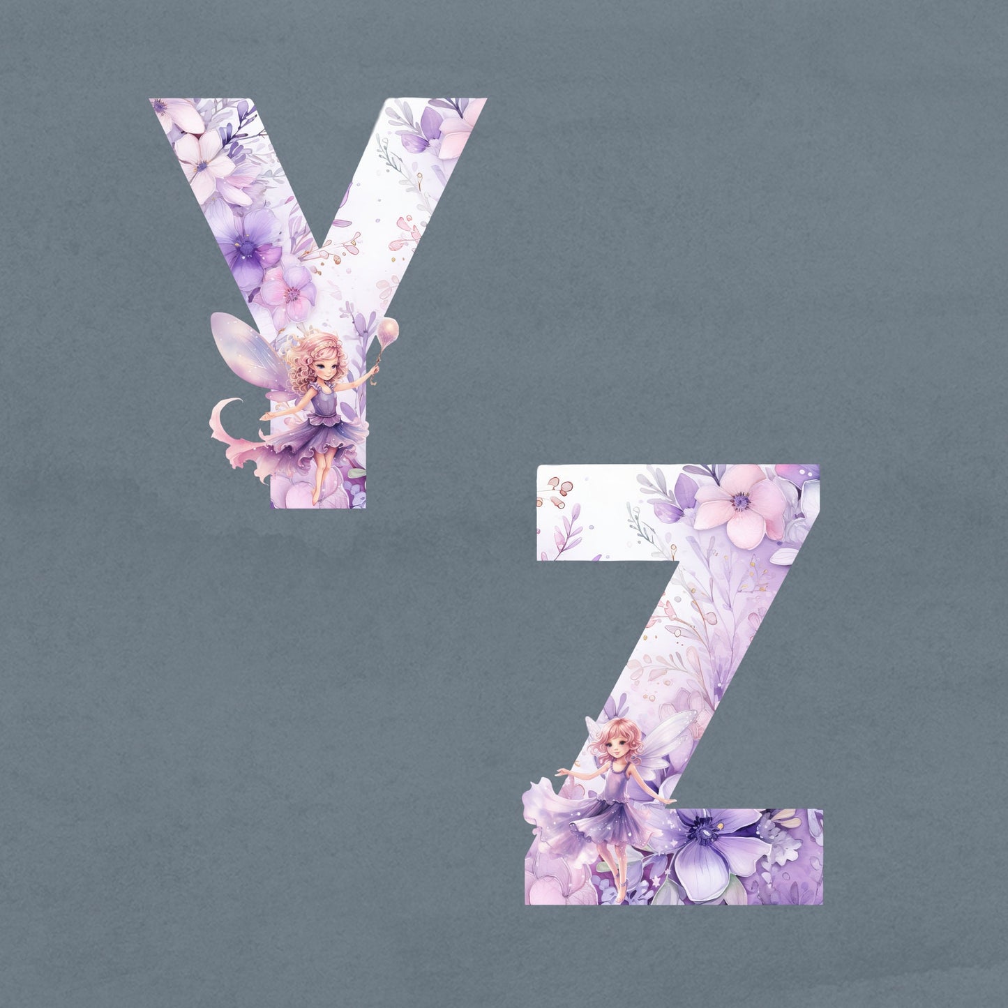 Watercolor Fairy Alphabet Clipart