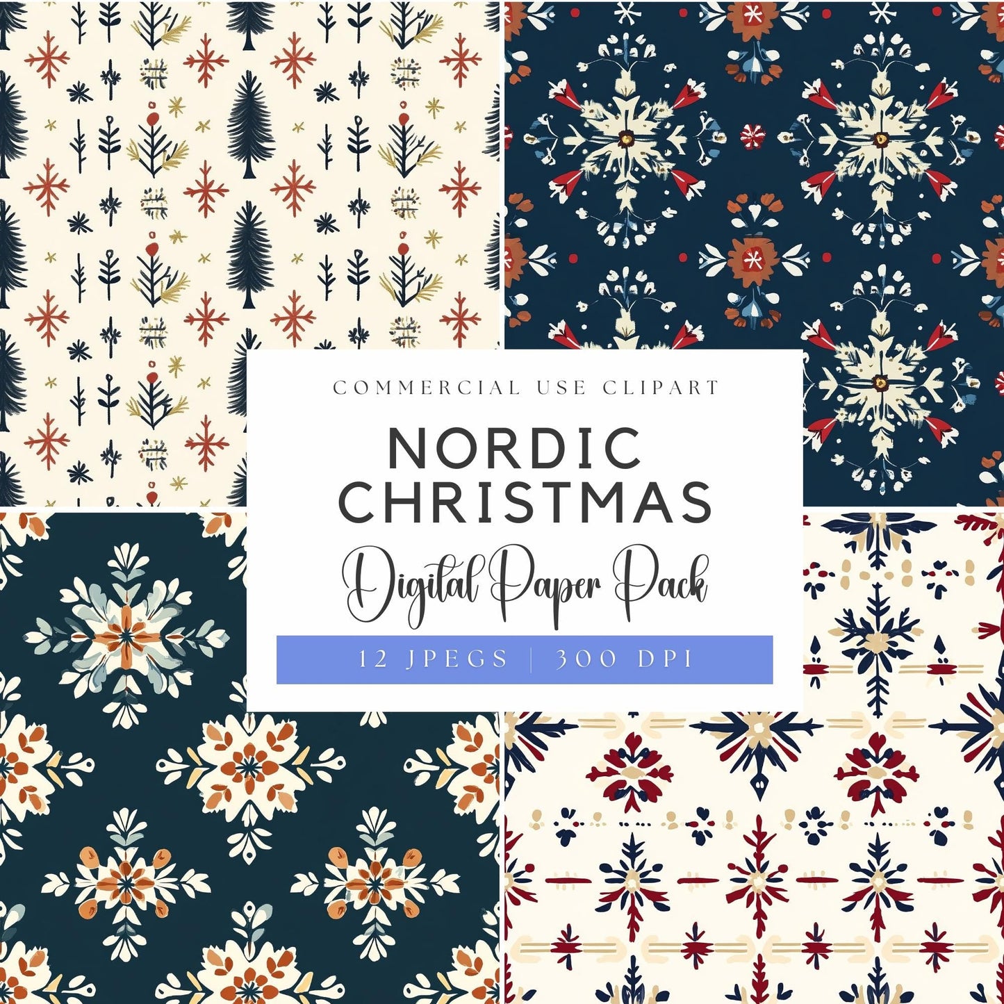 Papeles digitales navideños nórdicos