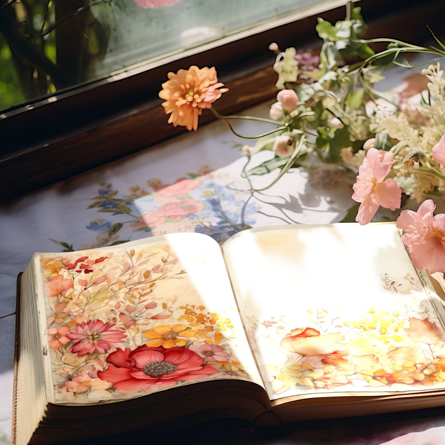 Fall Floral Junk Journal Pages Vol3