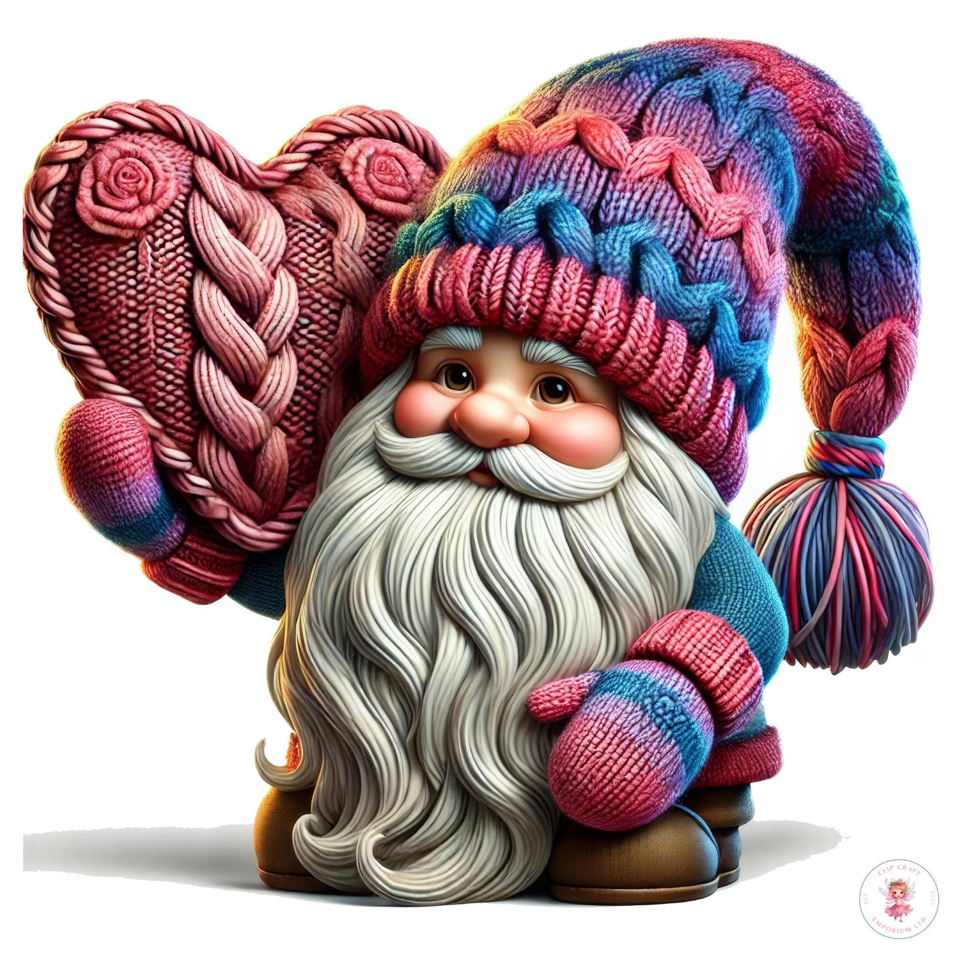 a painting of a santa clause holding a heart