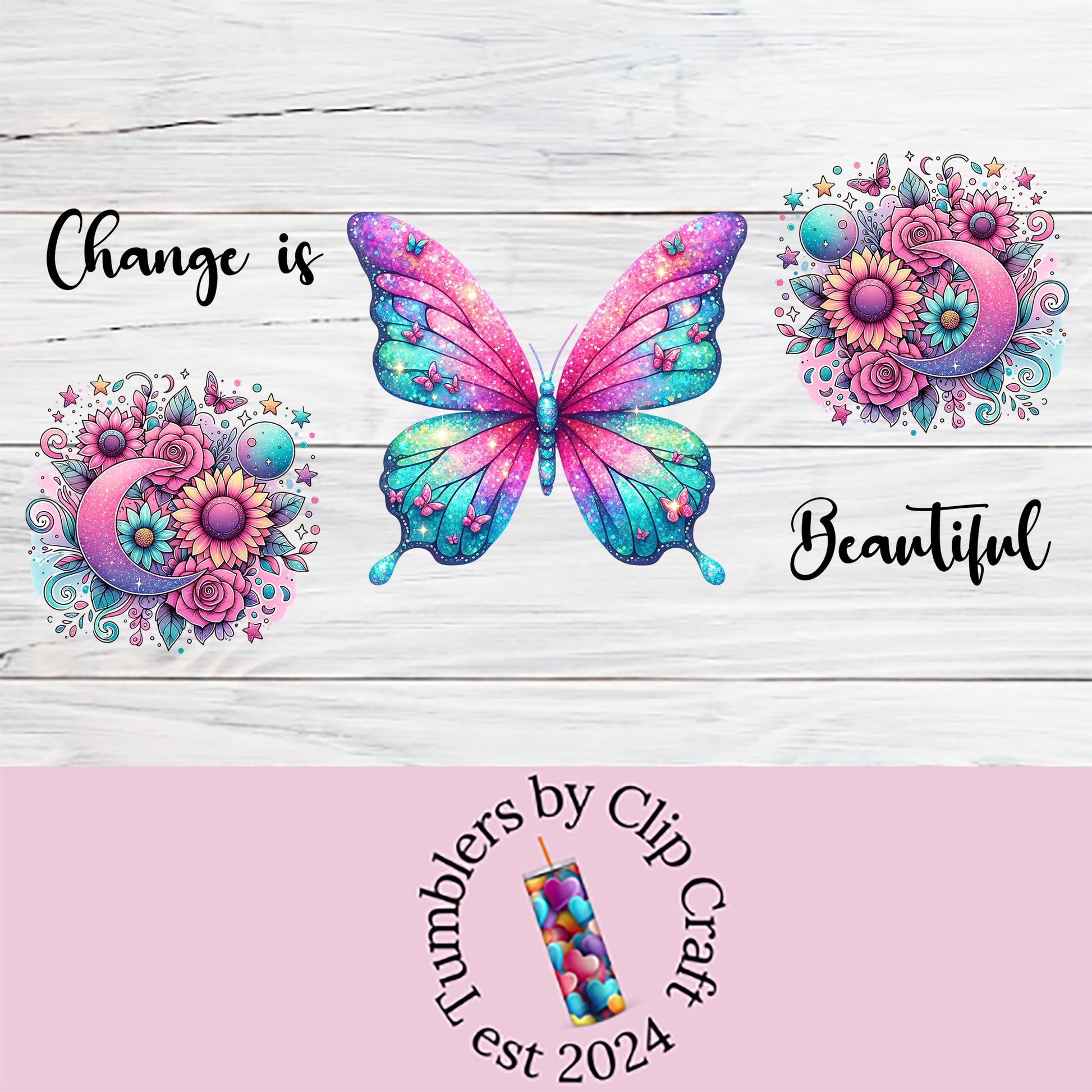 a picture of a butterfly with flowers on it