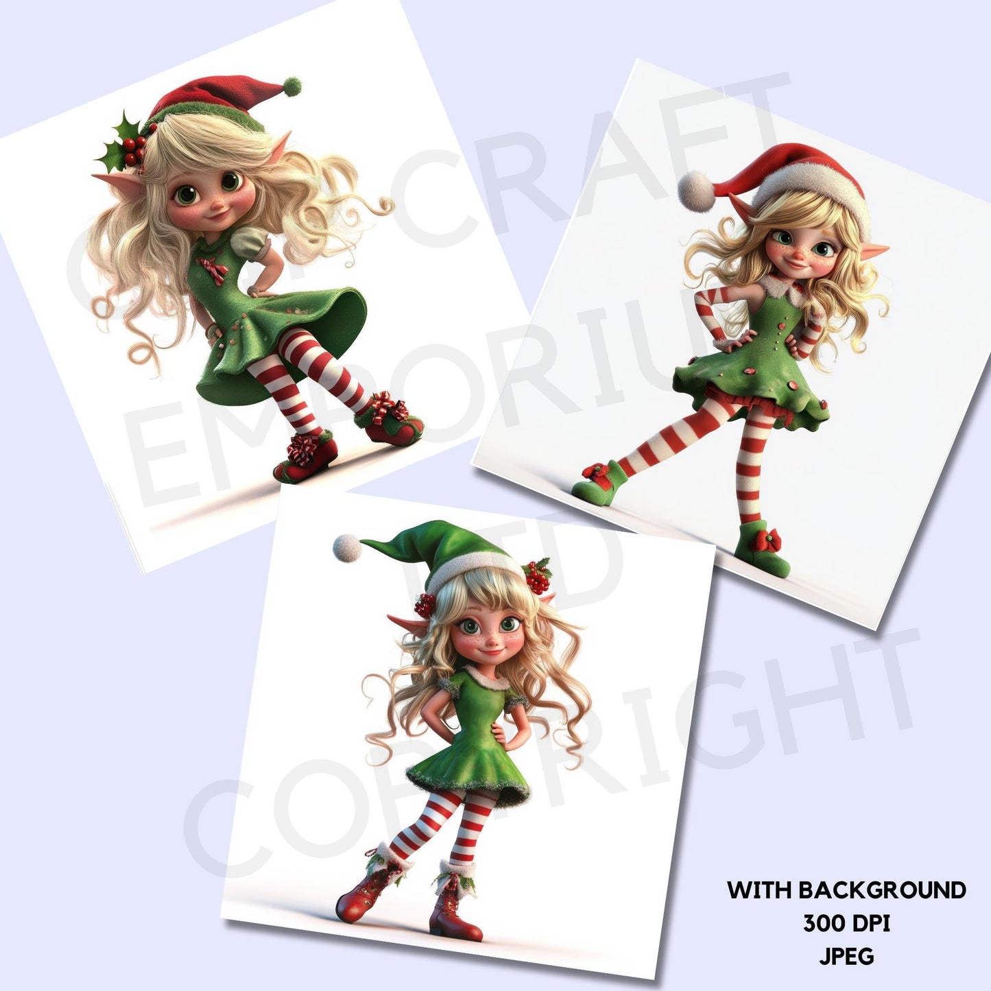 15 Quirky Christmas Elf Girl Clipart