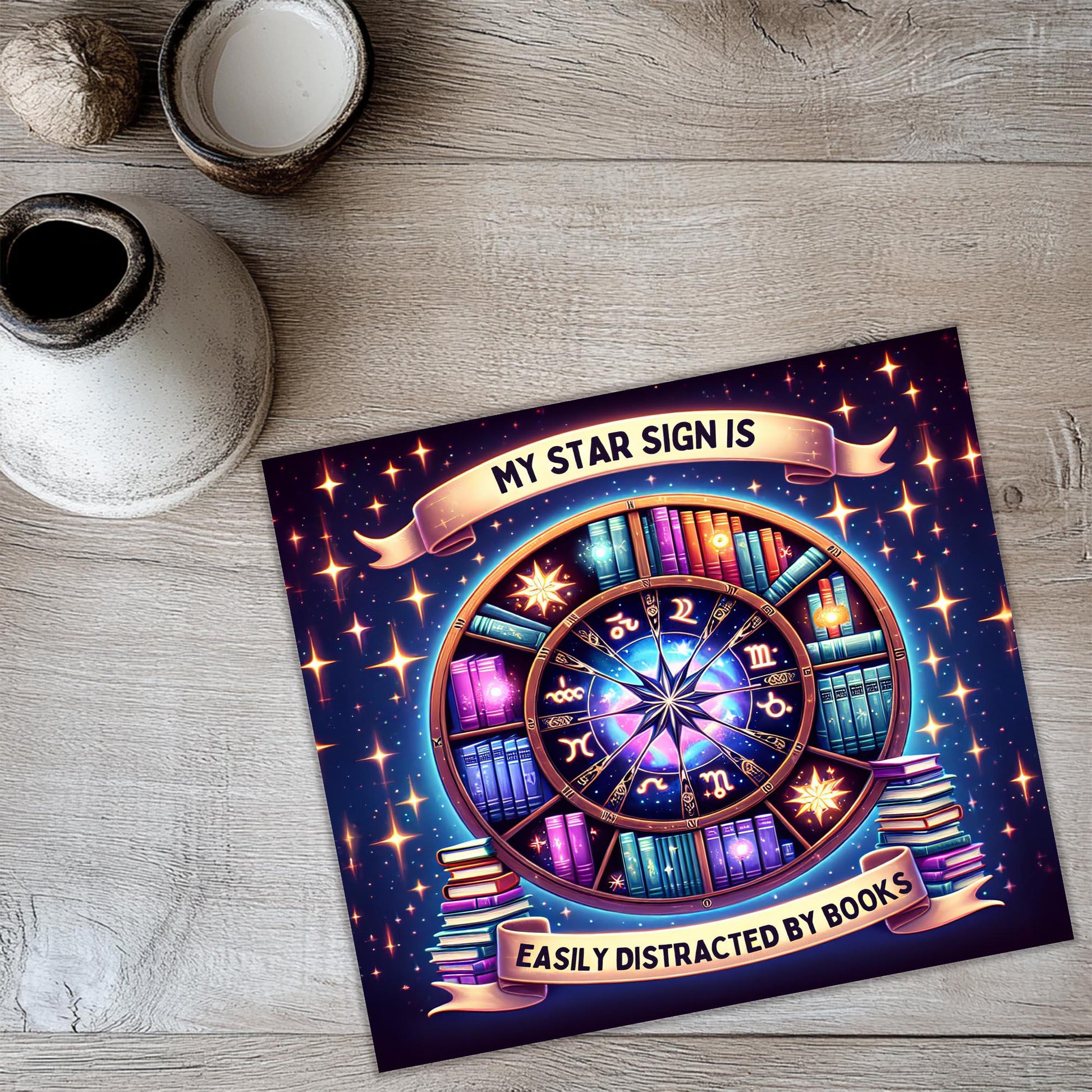 a picture of a star sign on a table