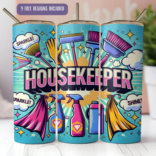 three cans of housekeeper on a table