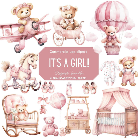 Its a Girl clipart pack