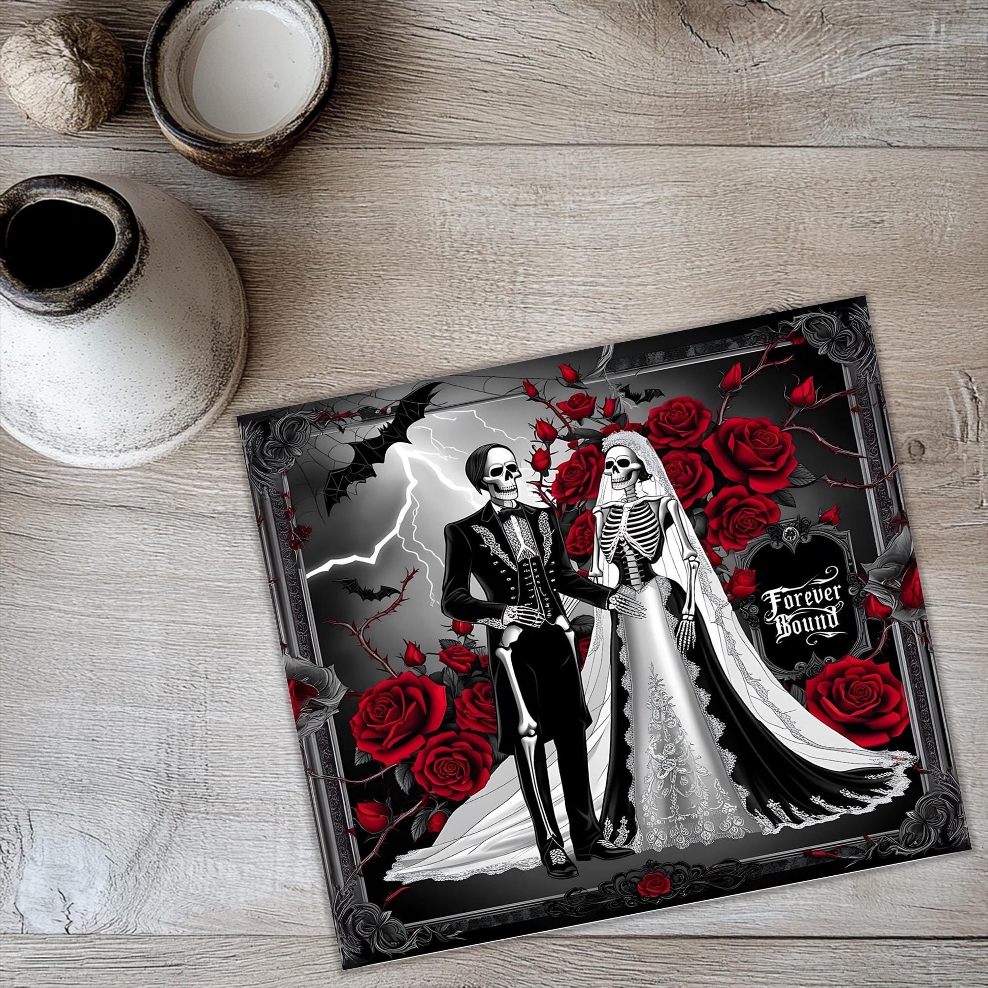 a picture of a couple on their wedding day