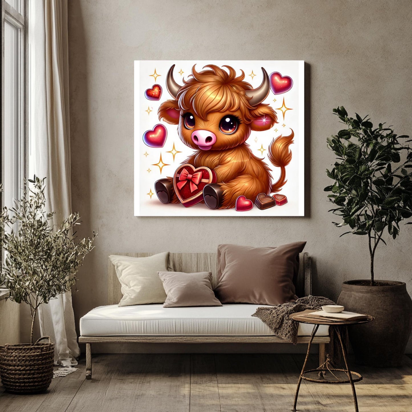 15 Valentine's Highland Cow Clipart