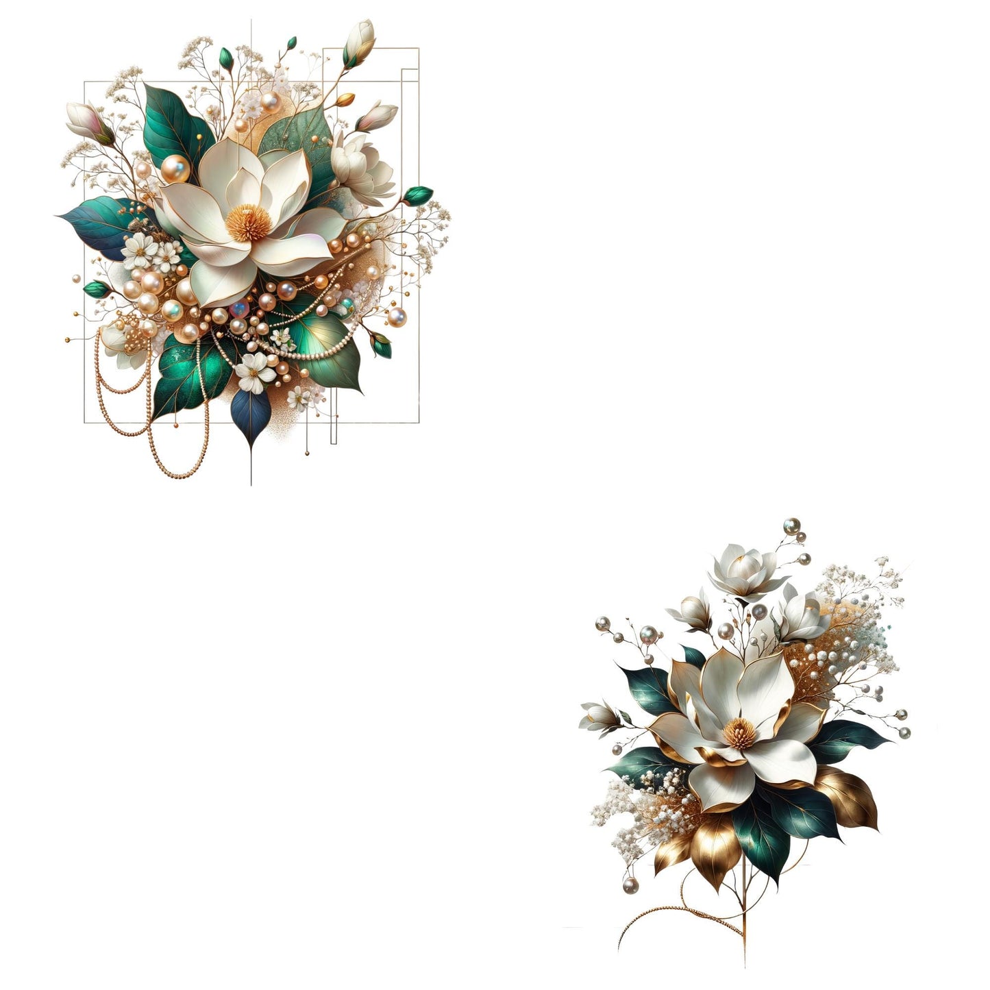 Gold Magnolia Floral clipart