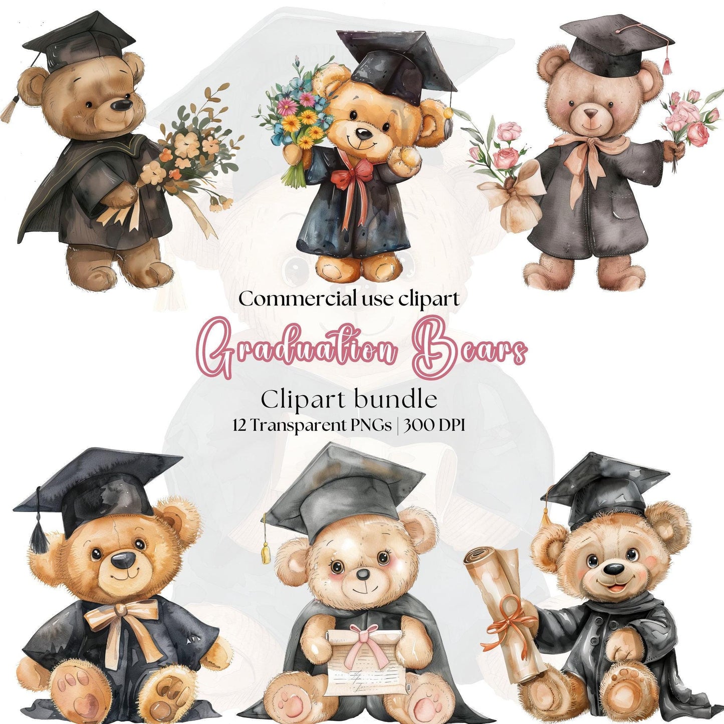 Cute Graduation Bears clipart