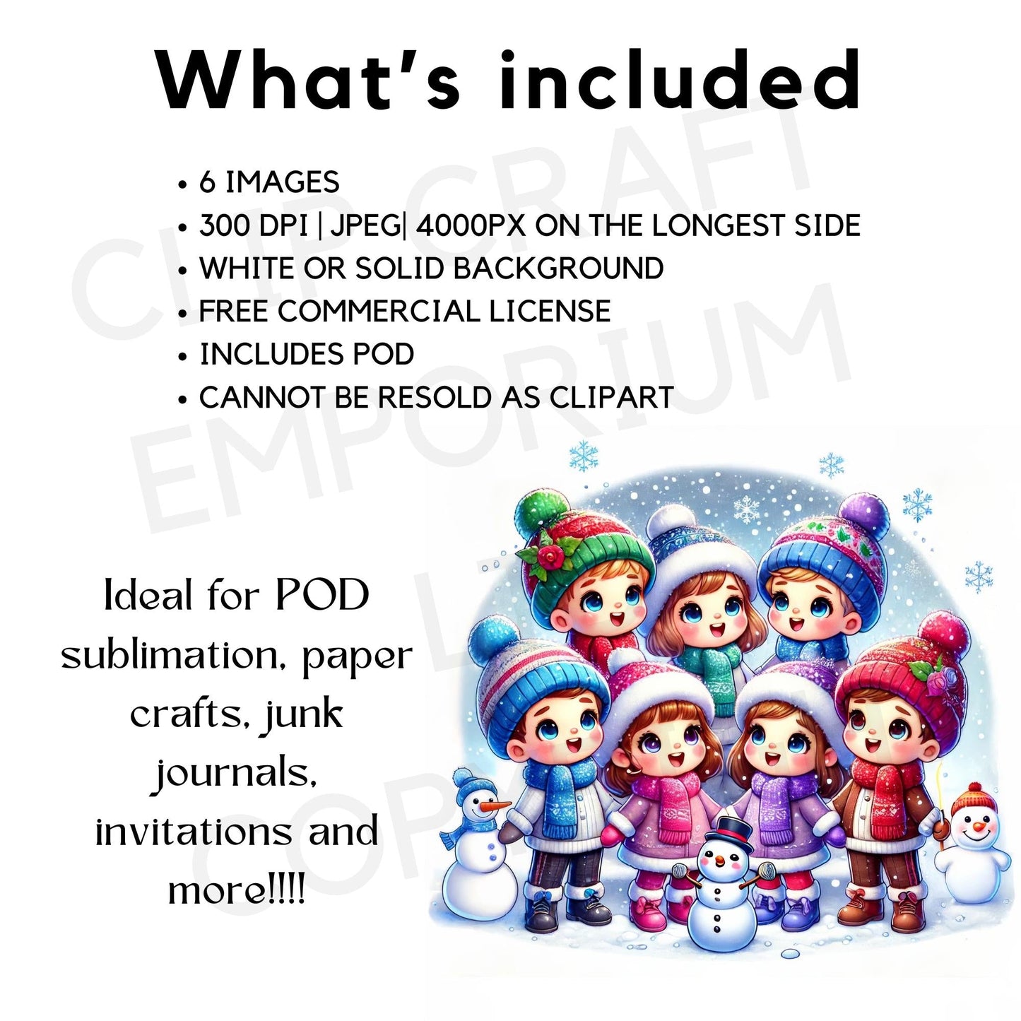 6 Christmas Caroler Clipart