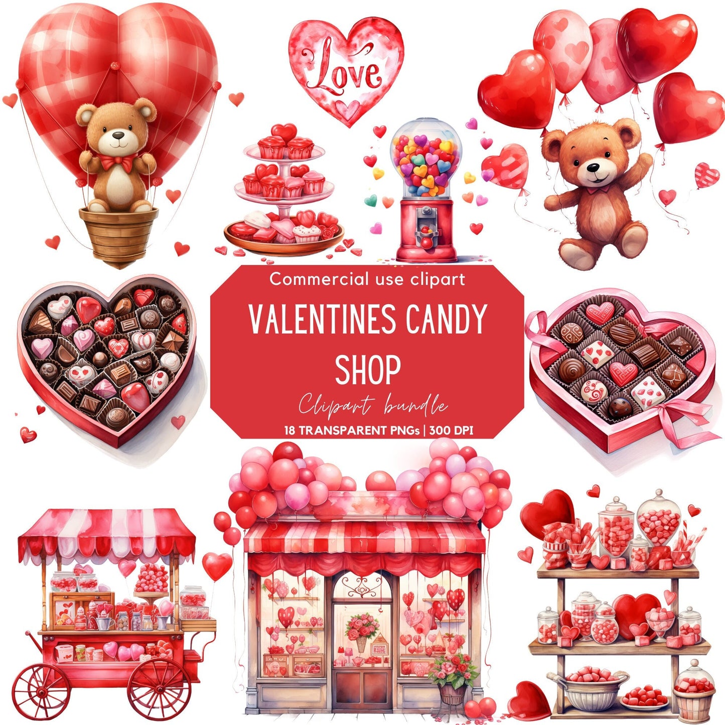 Valentines Candy Shop Clipart