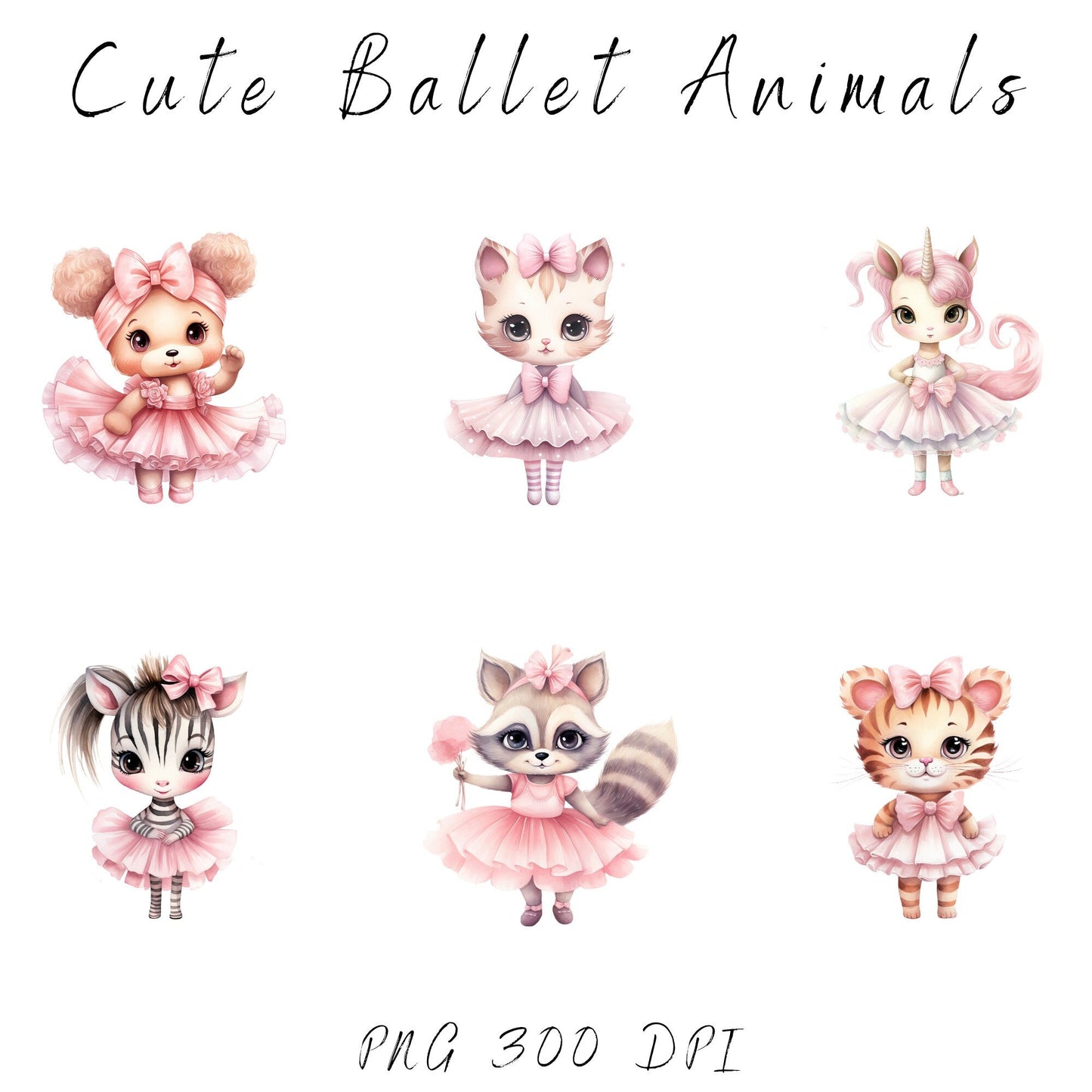 Ballerina Animals Clipart