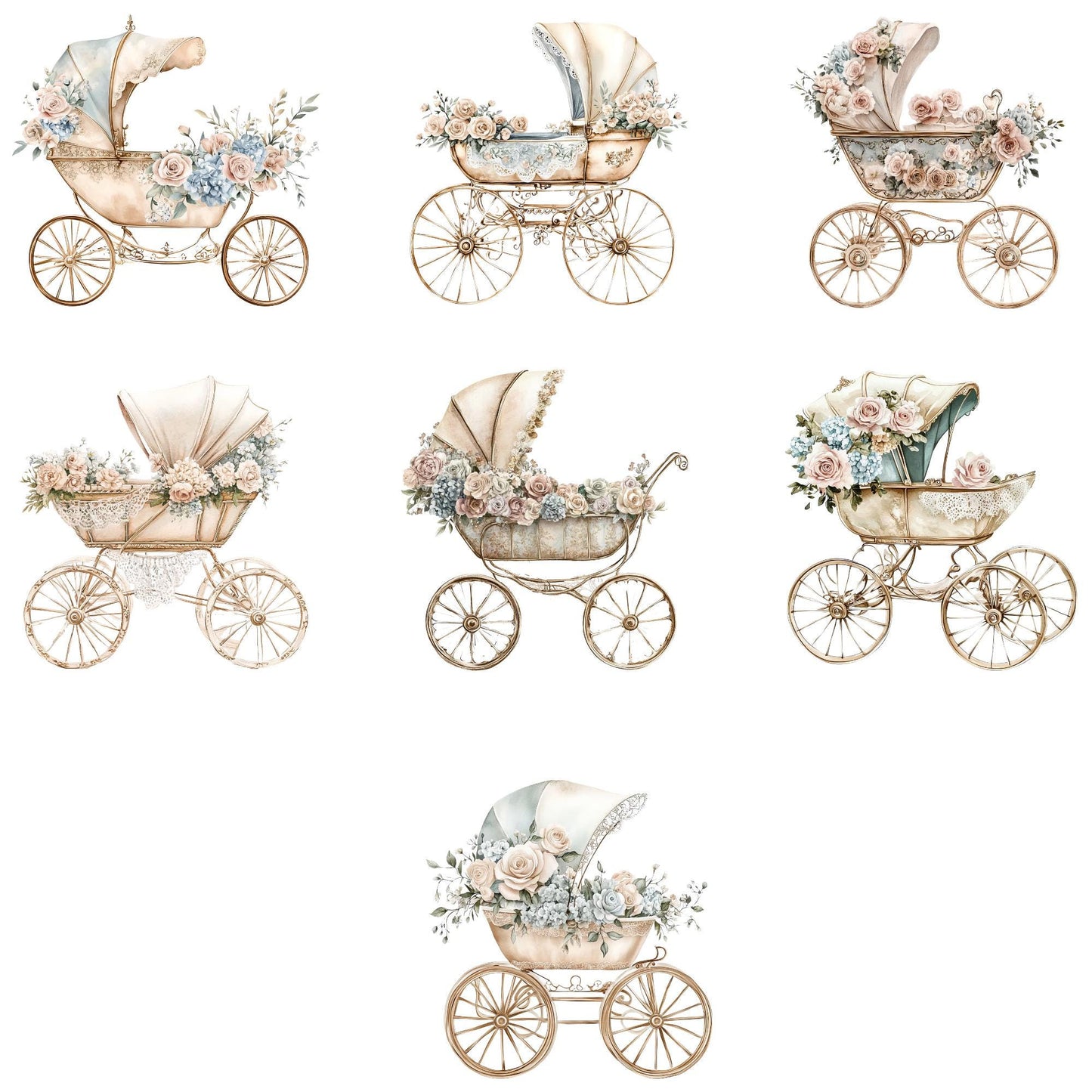 Little Princess Baby Carriage Clipart