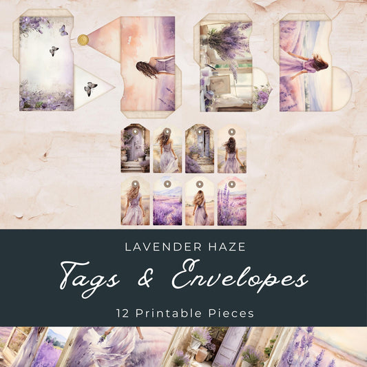 Lavender Haze Junk Journal Tags & Envelopes