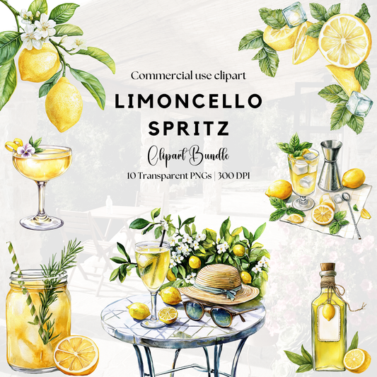 a watercolor painting of lemons and hats on a table