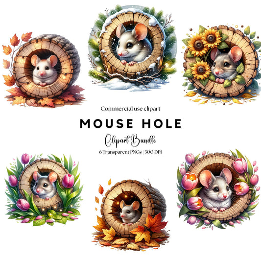Mouse Hole Clipart Pack