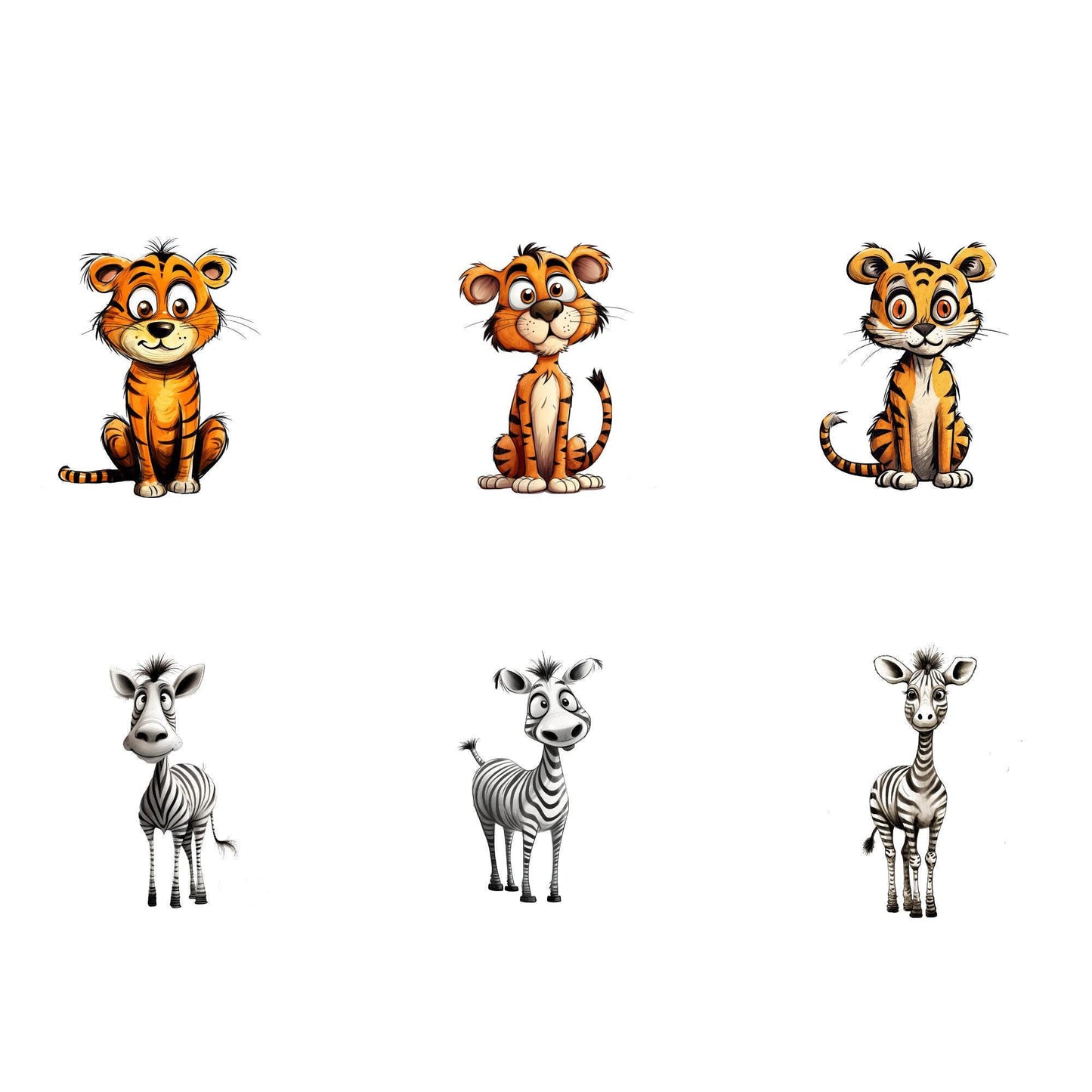 Quirky Safari animals Clipart