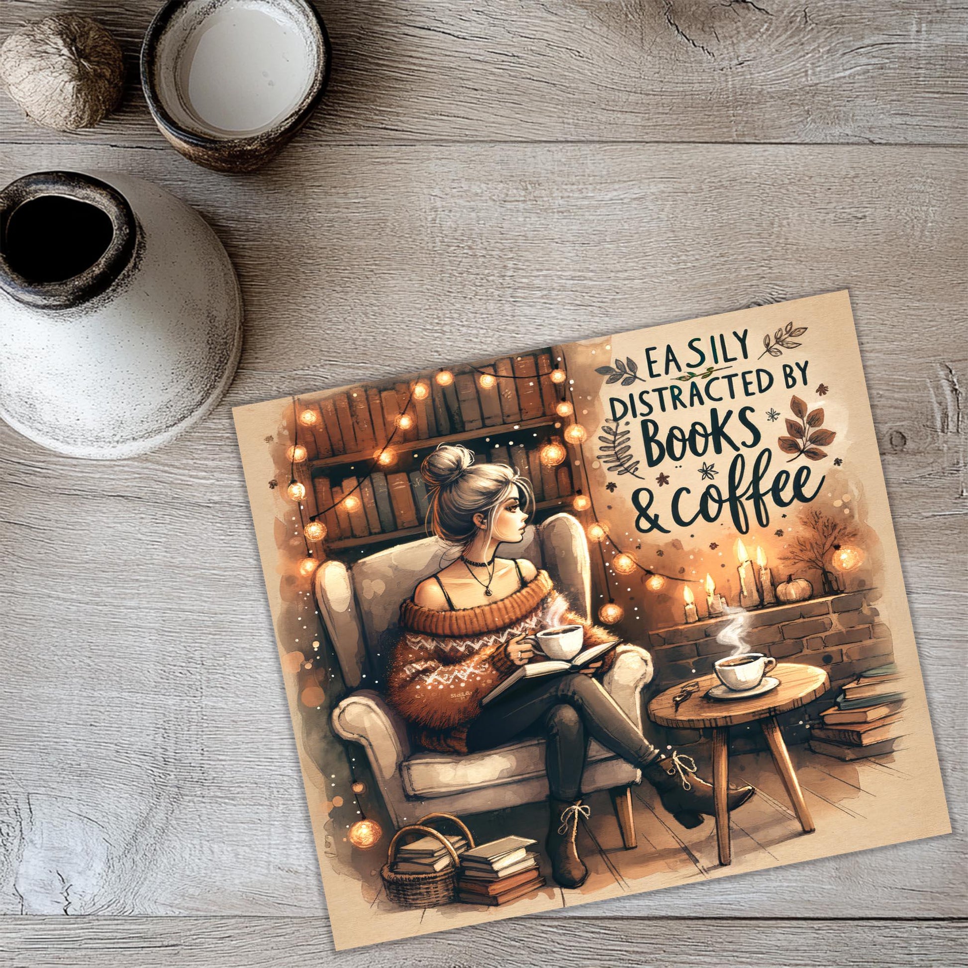 a picture of a woman sitting in a chair reading a book