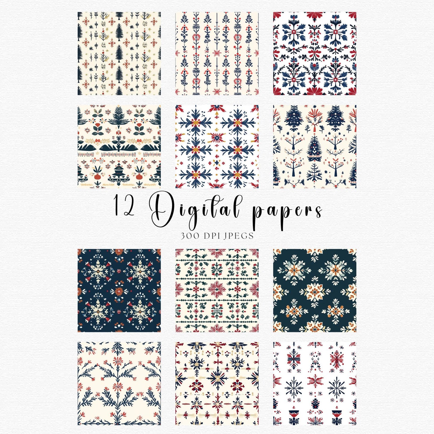 Papeles digitales navideños nórdicos