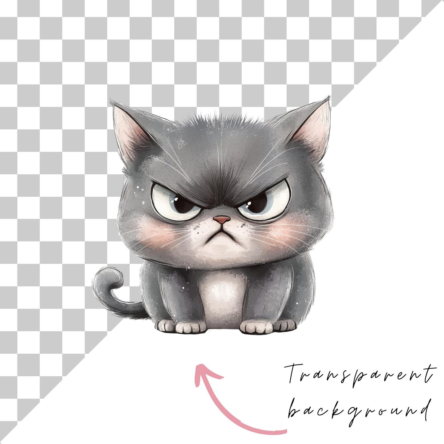 Clipart de gato gruñón