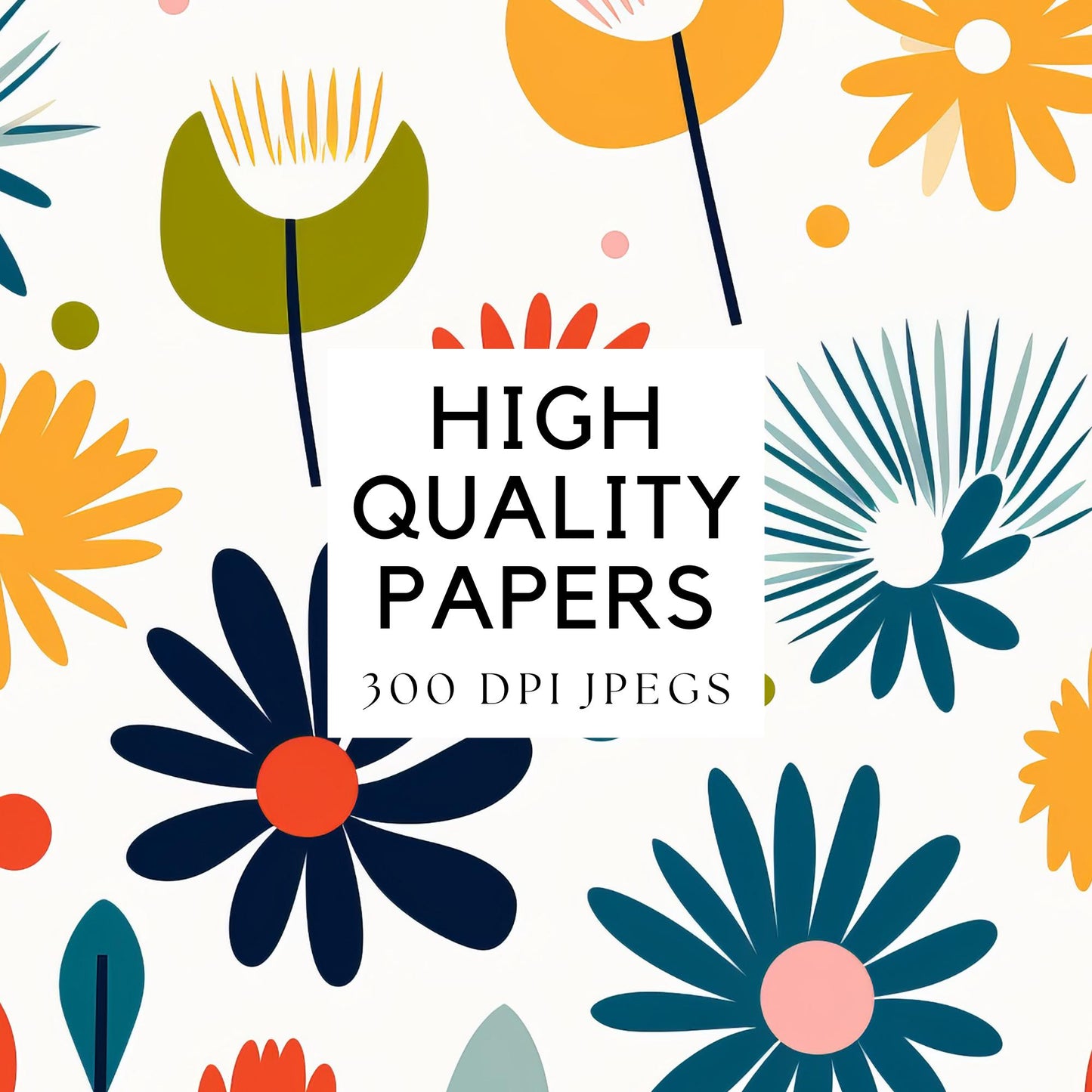 Papeles digitales florales abstractos de acuarela