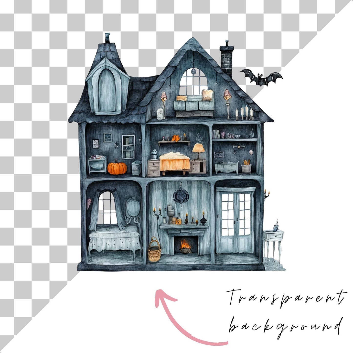 Clipart de casa de muñecas embrujada