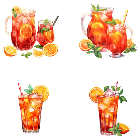 Watercolor Spritz Drinks Clipart