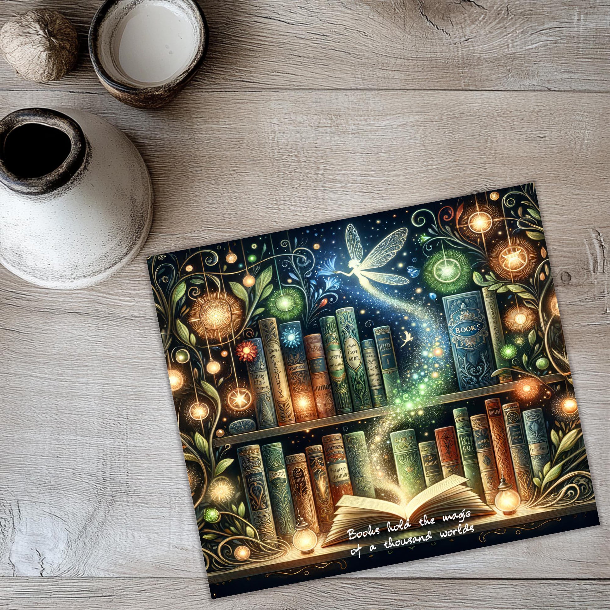 a picture of a book with a dragon flying over it