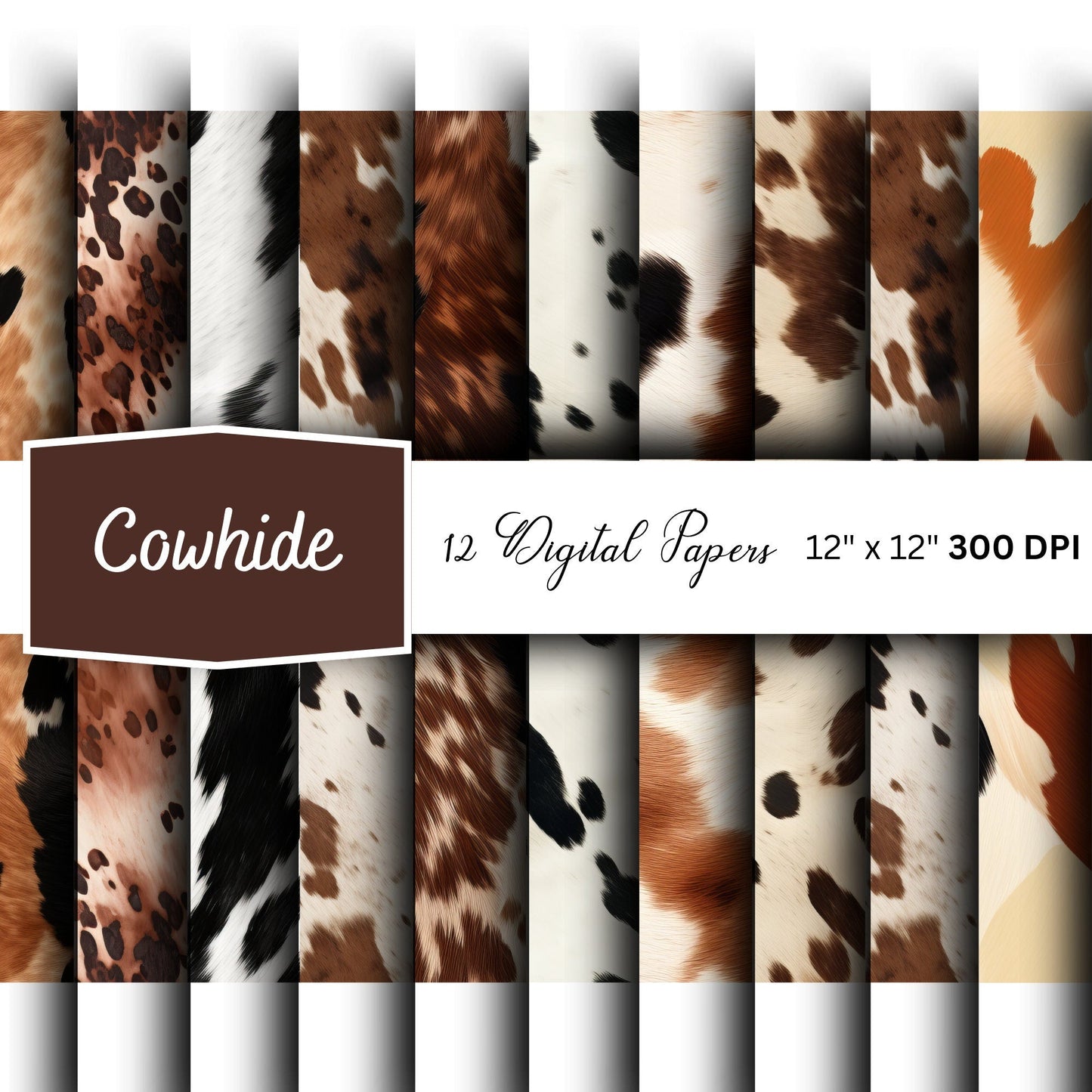 Cowhide Digital Papers