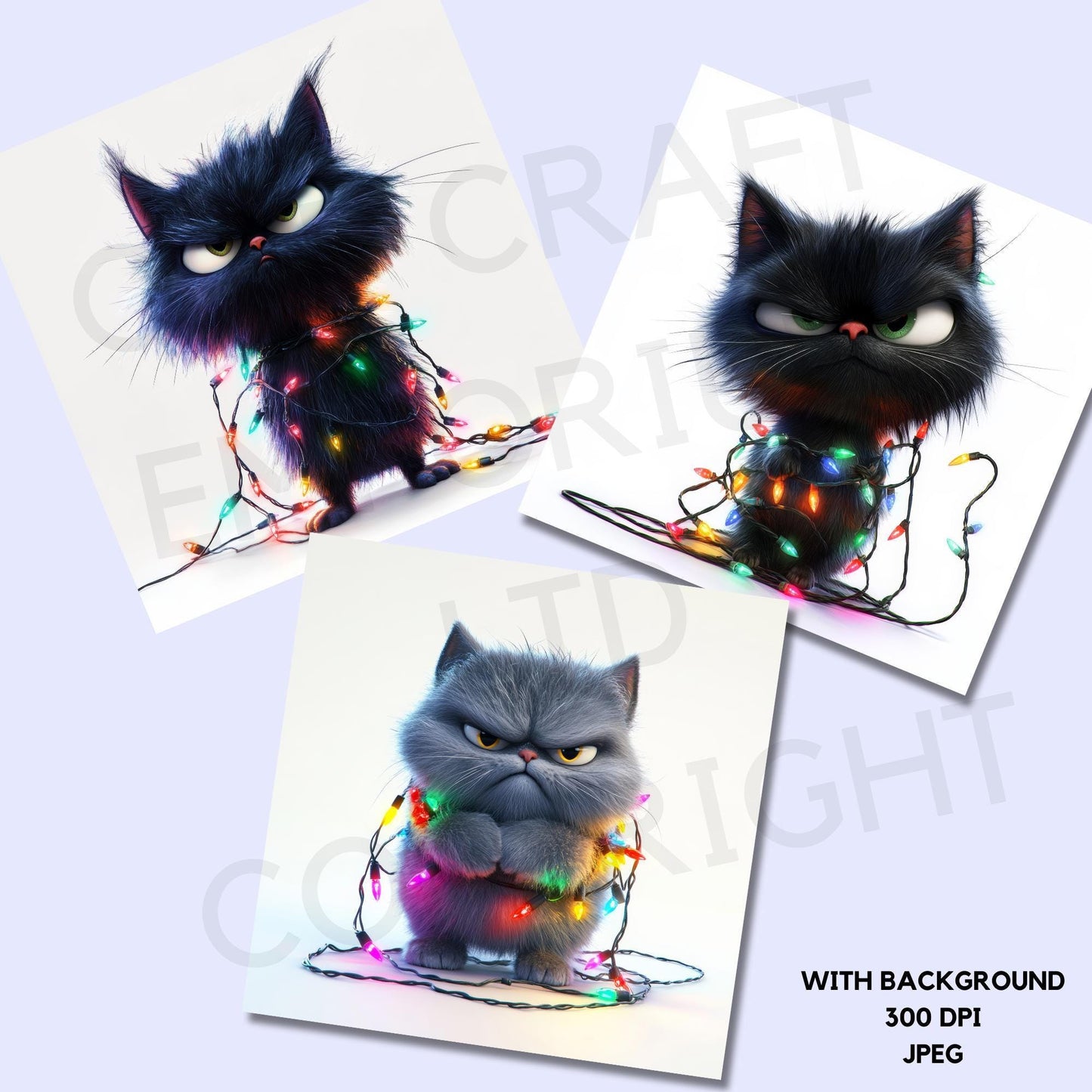15 Quirky Christmas Cat Clipart