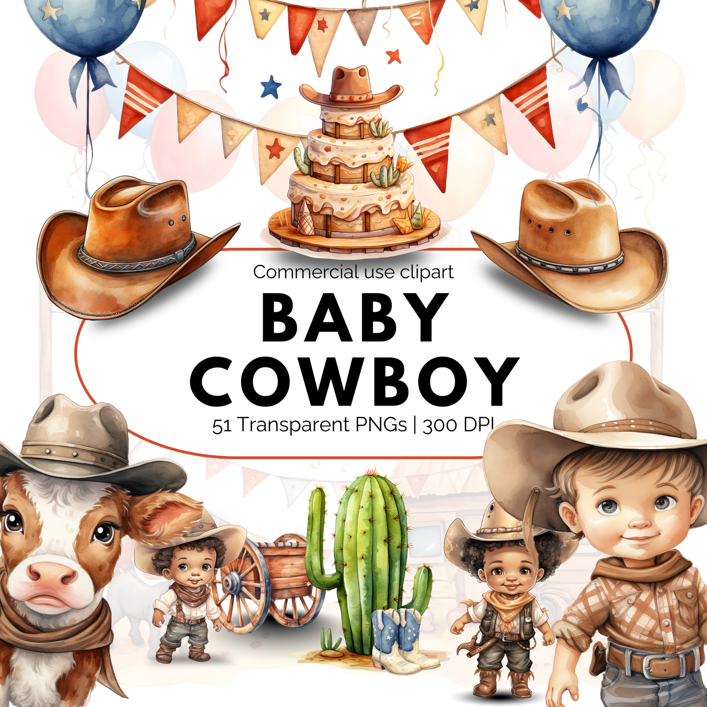 Clipart de bebé vaquero