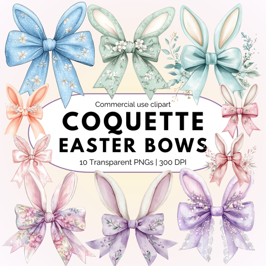 Easter Coquette Bows Clipart