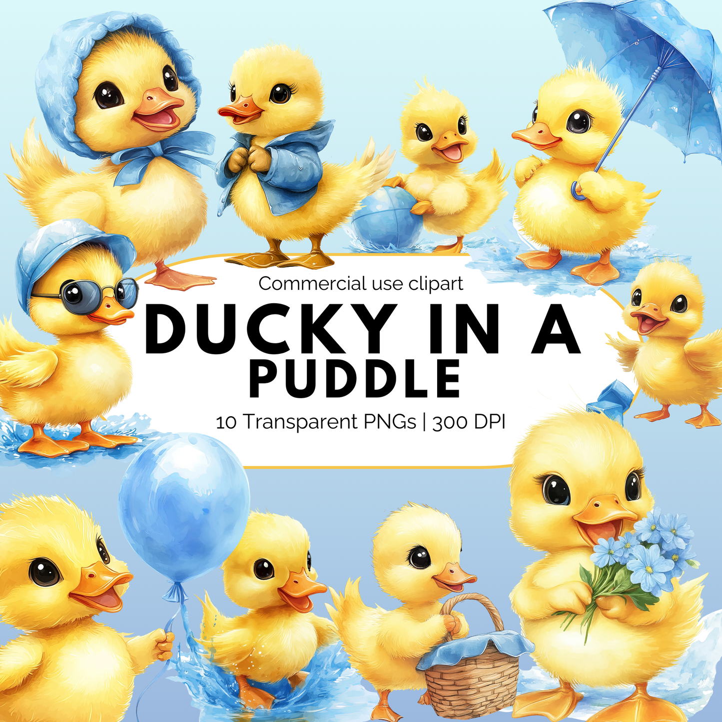 Pato en un charco clipart