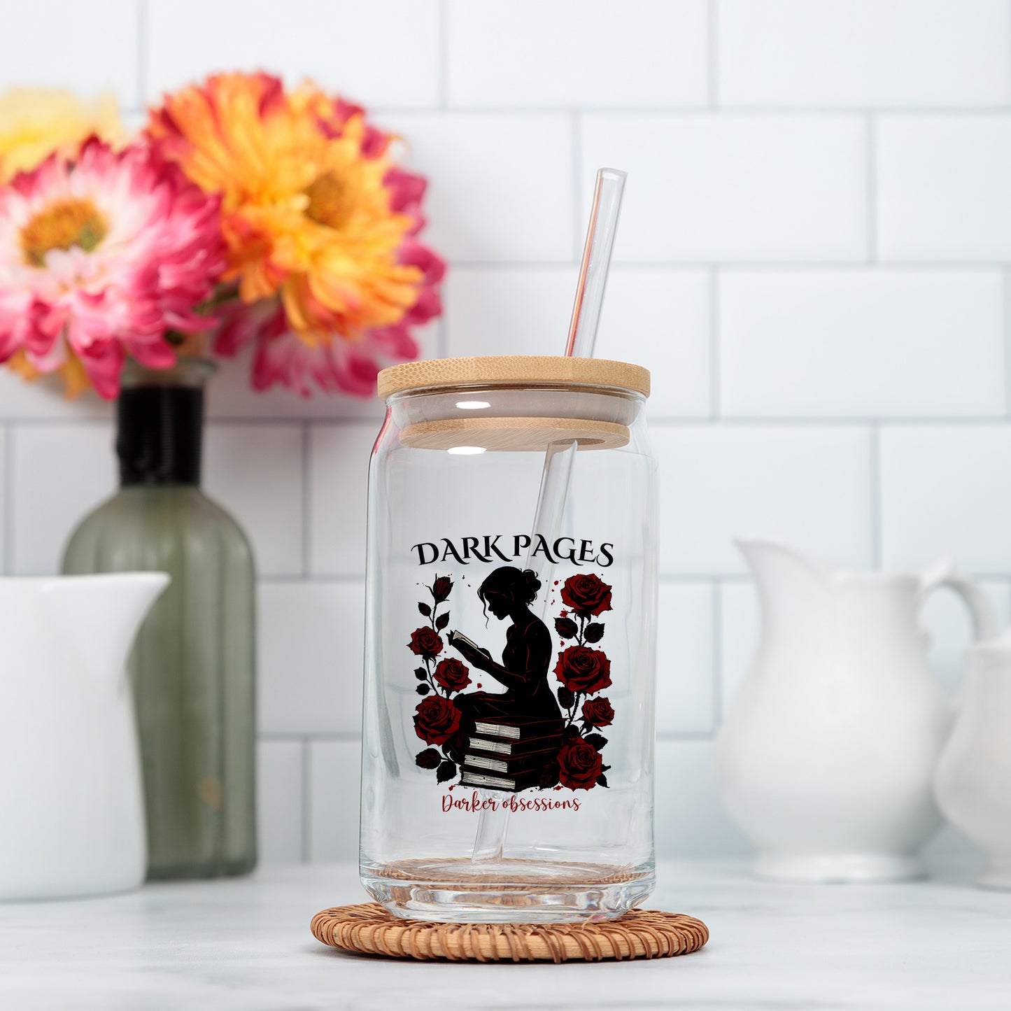 Dark Romance PNG – Gothic Book Lover Sublimation Design for Smut & Book Club Readers