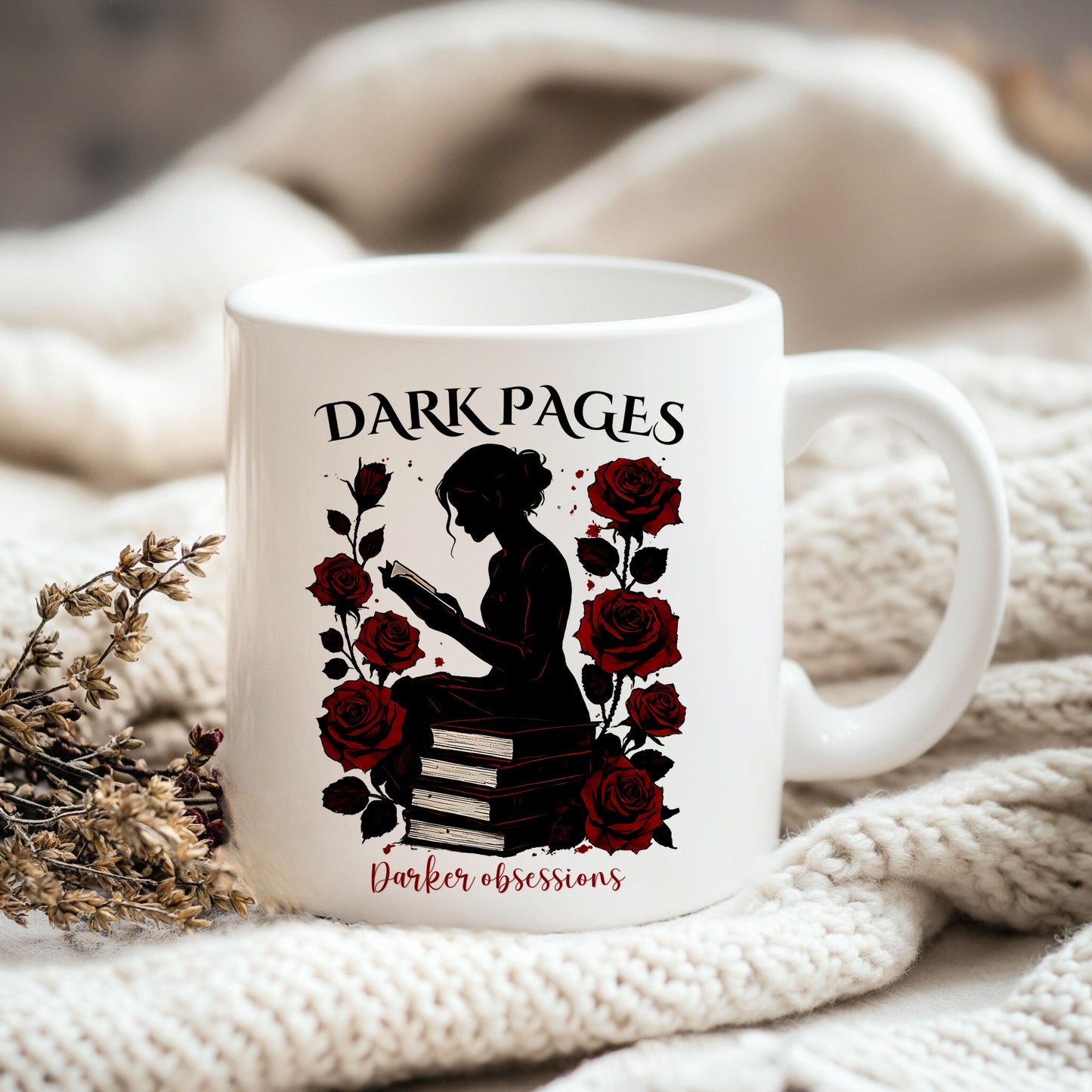 Dark Romance PNG – Gothic Book Lover Sublimation Design for Smut & Book Club Readers