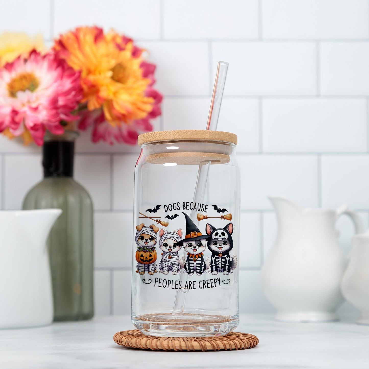 Dogs Because People Are Creepy PNG – Funny Halloween Ghost Dog Sublimation Clipart