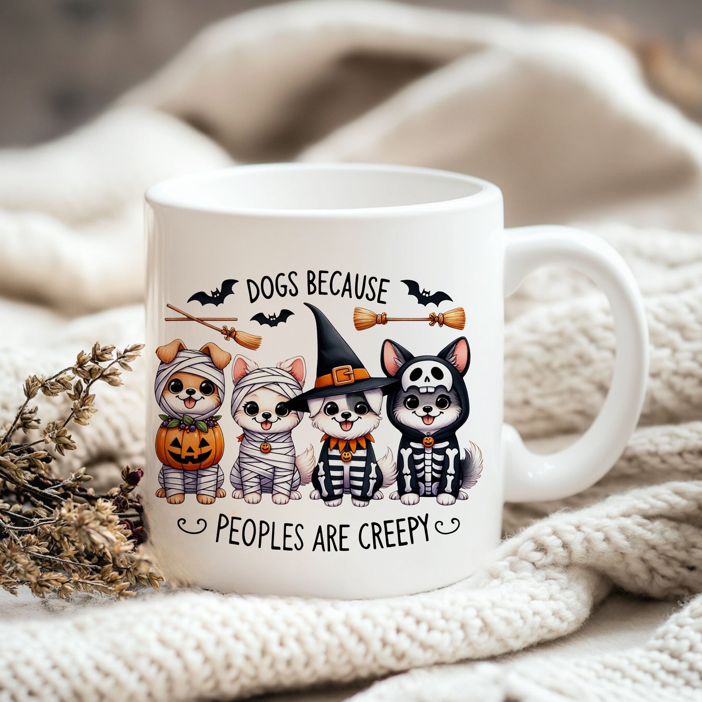 Dogs Because People Are Creepy PNG – Funny Halloween Ghost Dog Sublimation Clipart