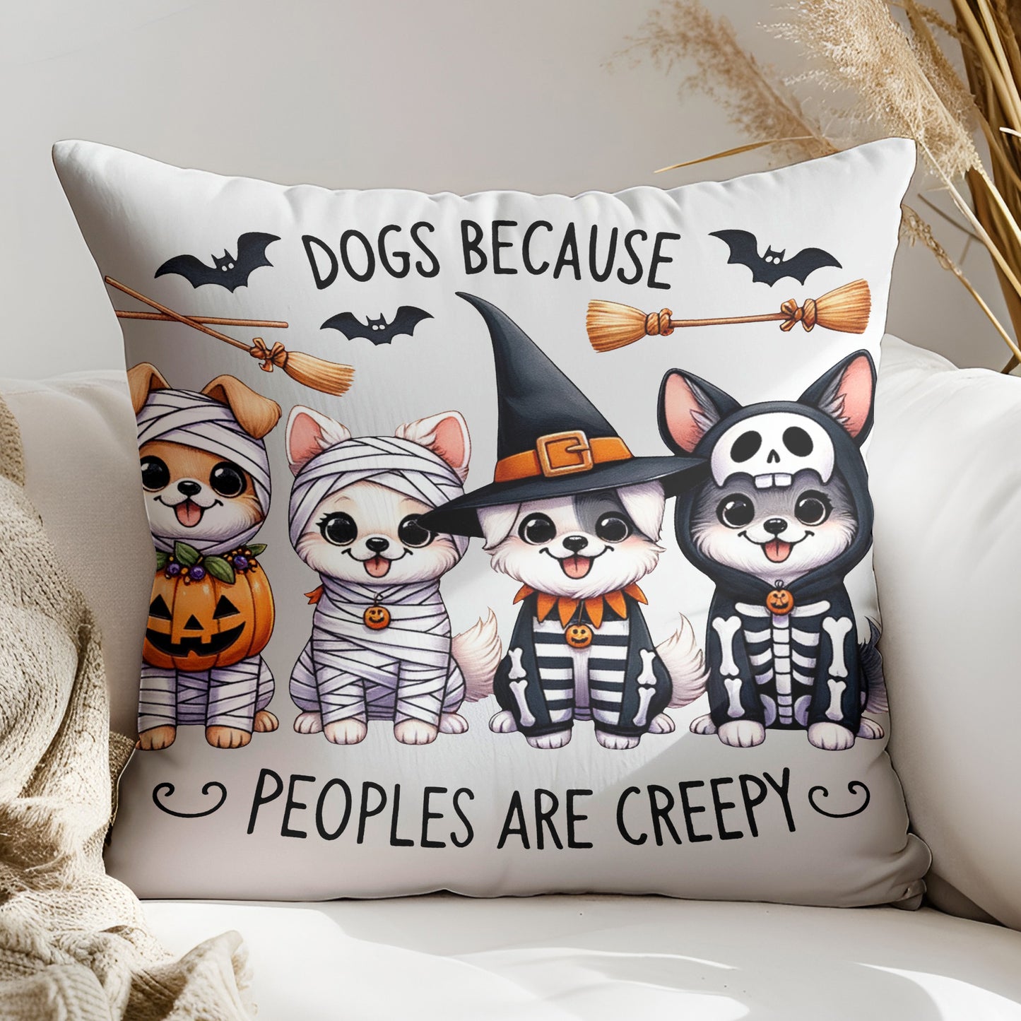 Dogs Because People Are Creepy PNG – Funny Halloween Ghost Dog Sublimation Clipart