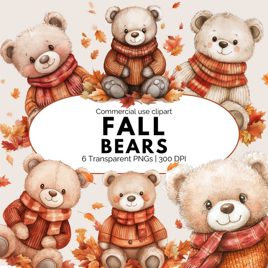 Fall Teddy Bear Clipart