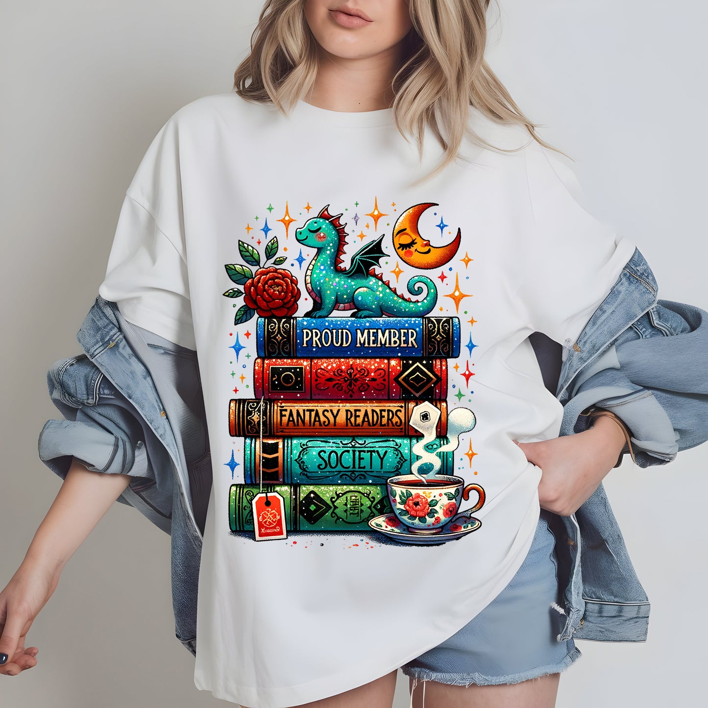 Fantasy Readers Society PNG – Romantasy Book Lover Sublimation Design for Shirts, Mugs & More